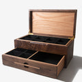Watch Box with Drawer - Black Walnut and Oak - 12 to 16 Watch Compartments Red Ridge Woodworking