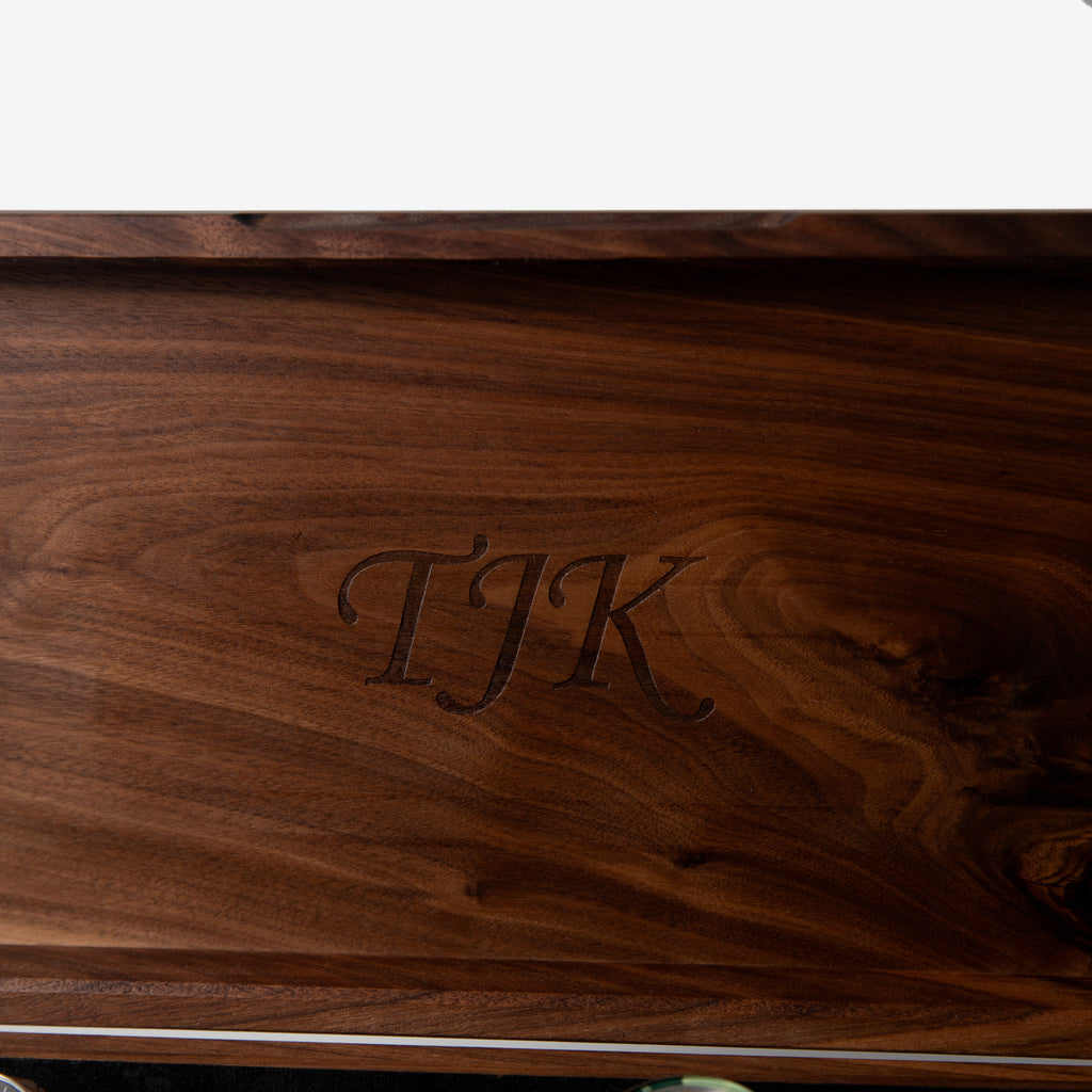 Watch Box with Drawer - Solid Black Walnut - 12 to 16 Watch Compartments Red Ridge Woodworking