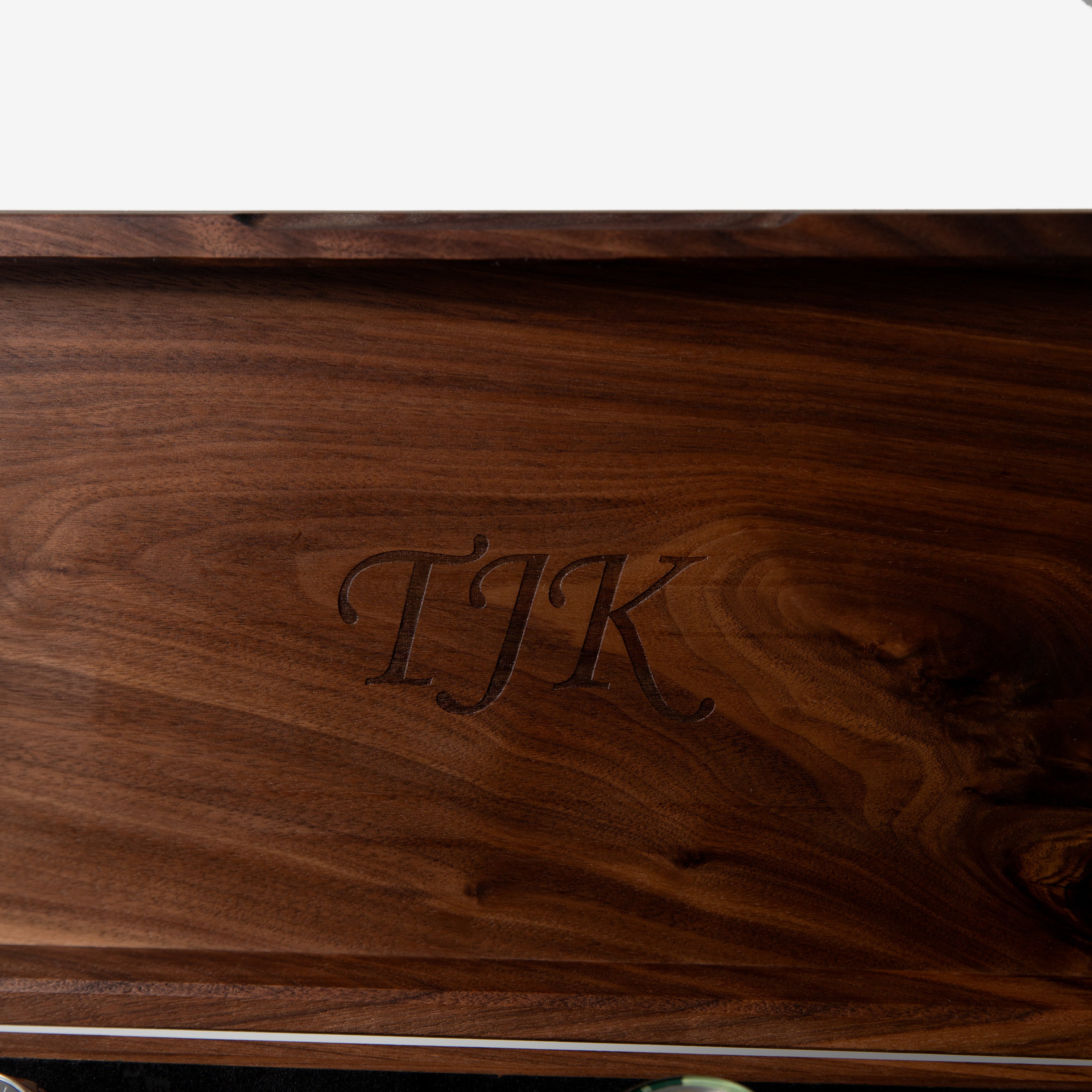 Watch Box with Drawer - Solid Black Walnut - 12 to 16 Watch Compartments Red Ridge Woodworking