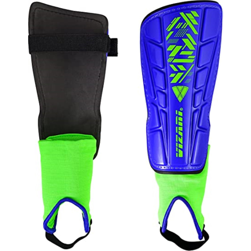 Vizari Malaga Soccer Shin Guards for Youth & Adults -Lightweight Ankle Protection – Blue/Green Vizari Sports