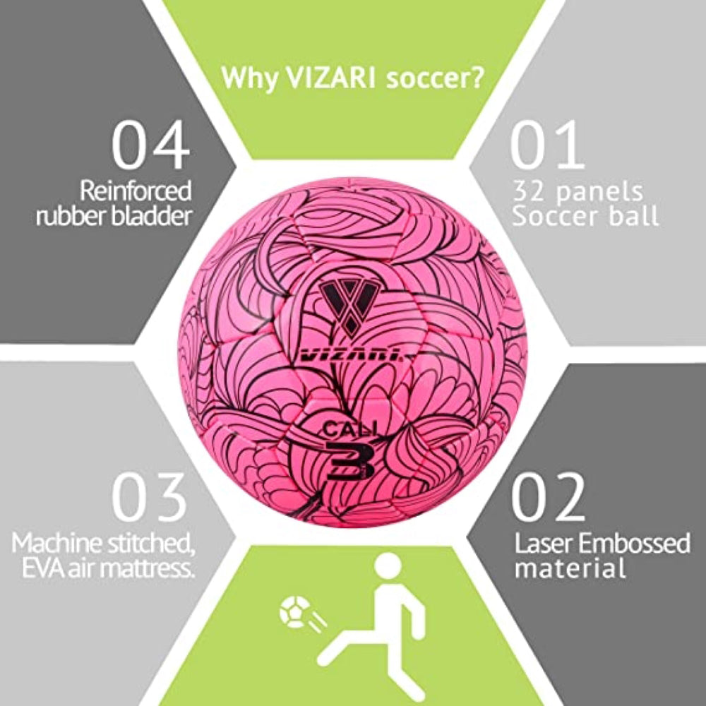 Cali Soccer Ball-Pink/Black Vizari Sports