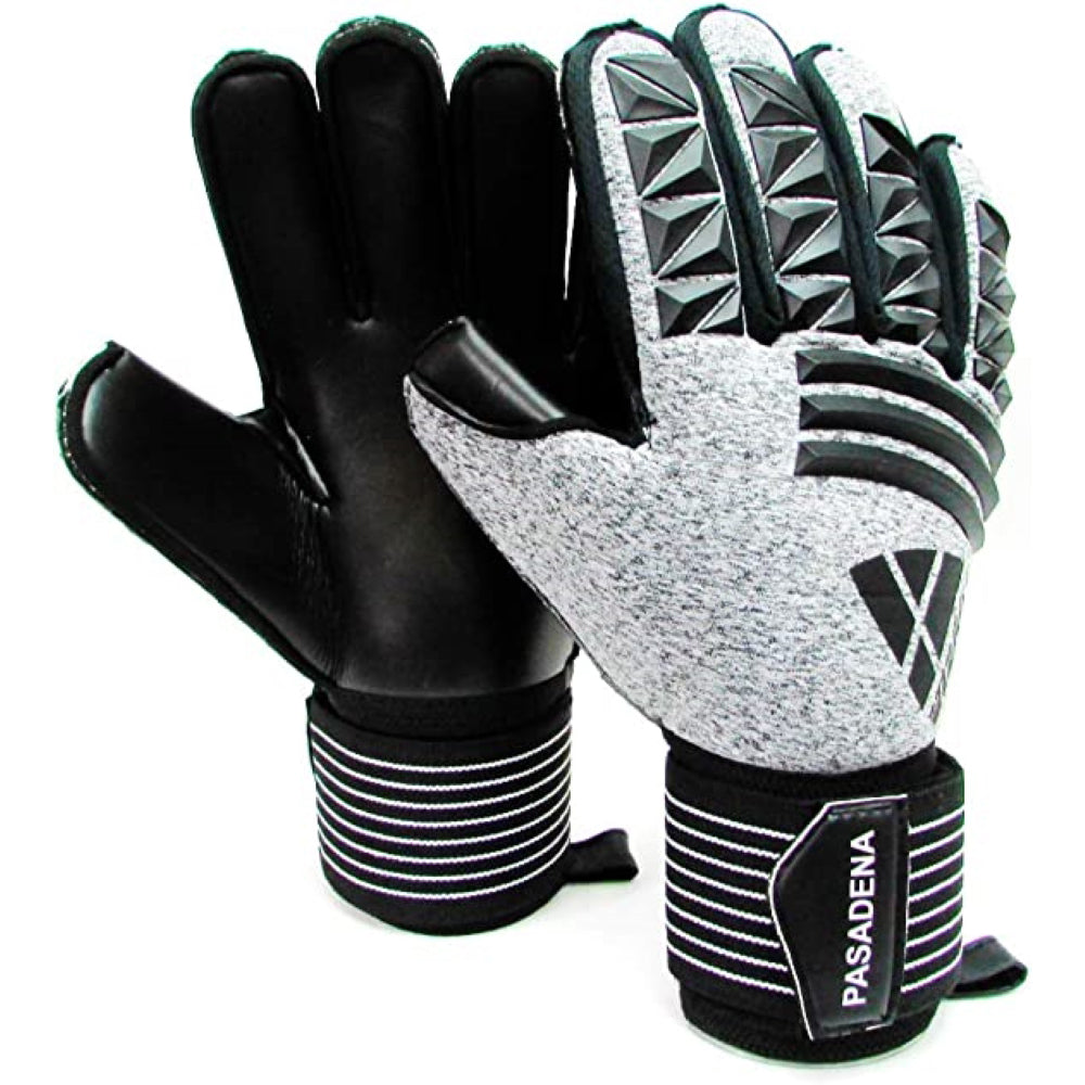 Pasadena F.p. Goalkeeper Gloves w/ Finger Protection-Black/Silver Vizari Sports
