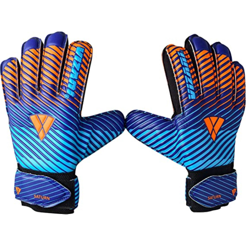 Saturn F.P. Goalkeeper Gloves w/ Finger Support-Blue/Orange Vizari Sports