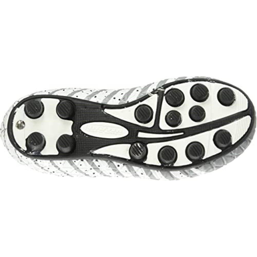 Kids Firm Ground Soccer Cleats – Black/White/Silver