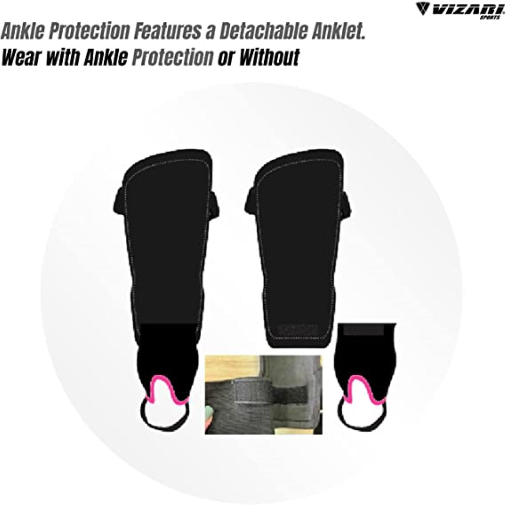 Zodiac Soccer Shin Guard with Detachable Ankle Protection-Pink