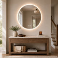 Round Backlit LED BATHROOMS Vanity  Mirrors With Dimmable Lights HAUSVITA