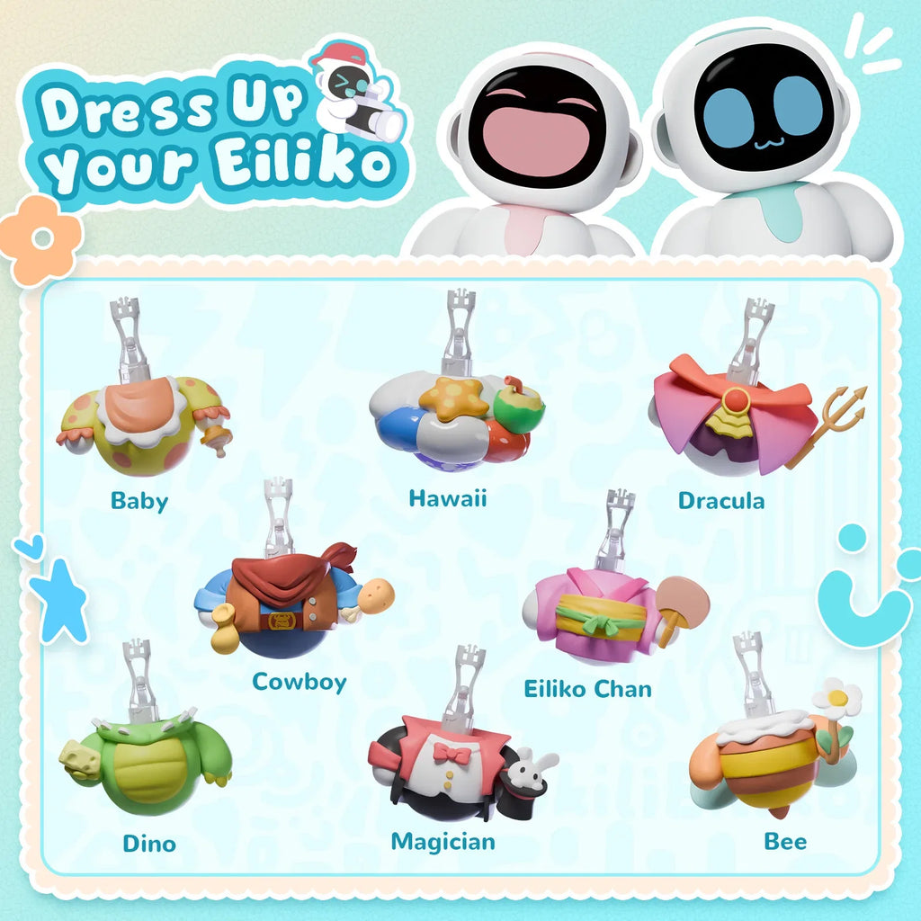 Eiliko Aquamarine – Tiny AI Charm Robot with Voice Chat, Emotional Responses, Themed Body Swap, Outfit-Matching, Perfect Companion for Couples, Best Friends & Kids FLIPSTYLEZLLC