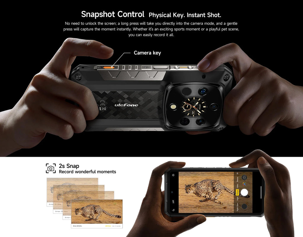 Ulefone Armor 28 Ultra 5G AI Thermal Imaging Rugged Phone Dimensity 9300+ 1TB ROM 32GB RAM Android Smartphone
