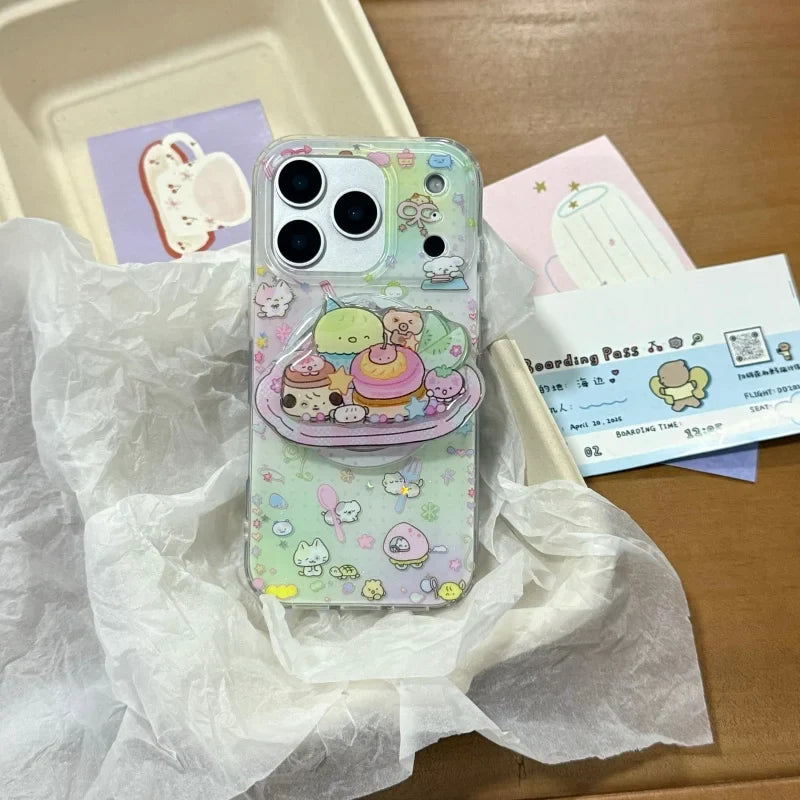 Korea Comic Cute Cartoon Animal Magsafe Wireless Charge Case For iPhone