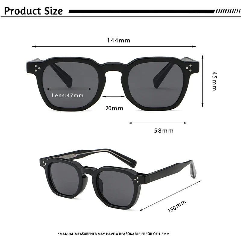 CATERSIDE Fashion Men Sunglasses Small Frame Square Personalized Design Women Travel Party Business