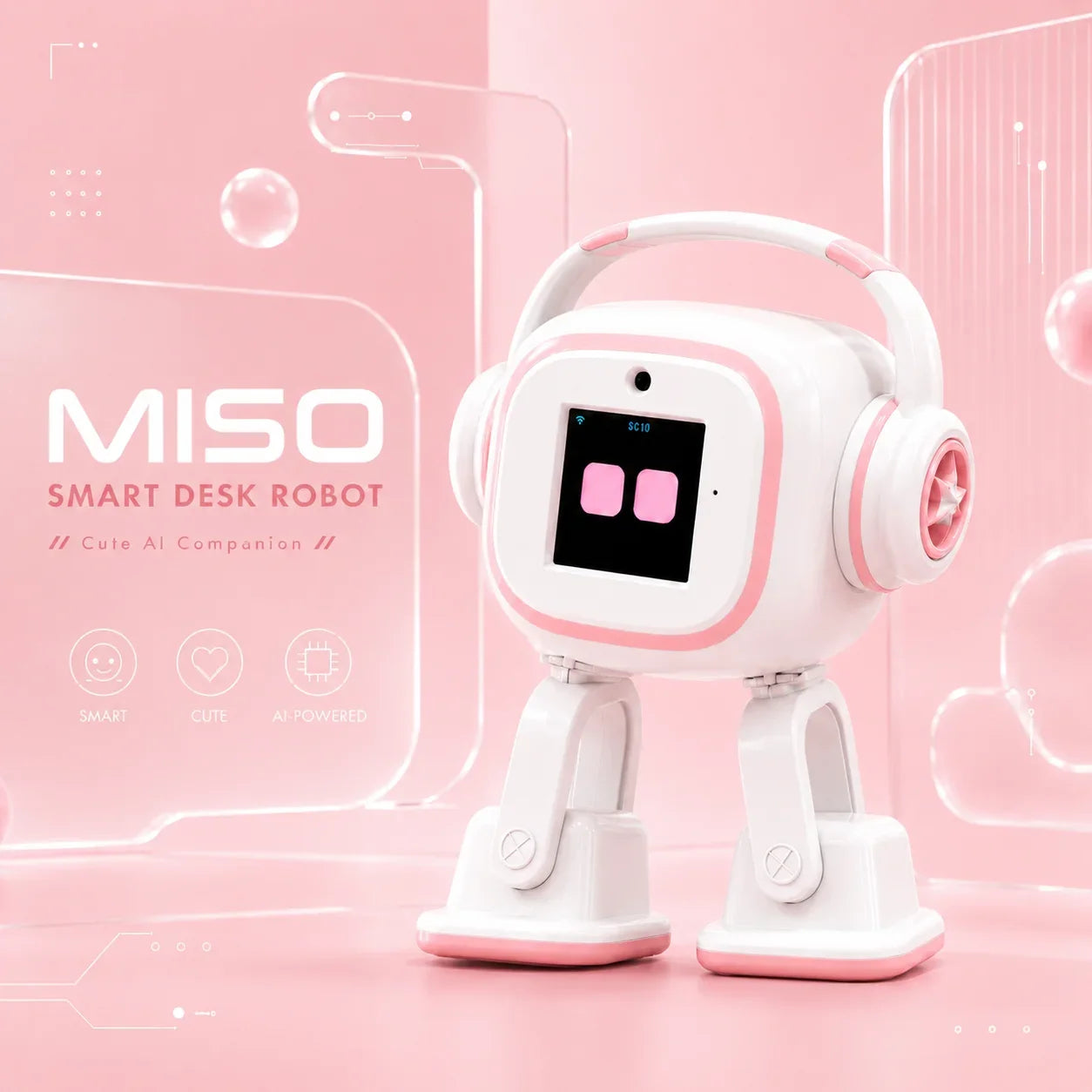 Miso Interactive AI Desktop Robot | EMO Smart Chat, Multilingual Companion, Dancing Mini Robot Charging Skateboard Fun Gift Toy FLIPSTYLEZLLC