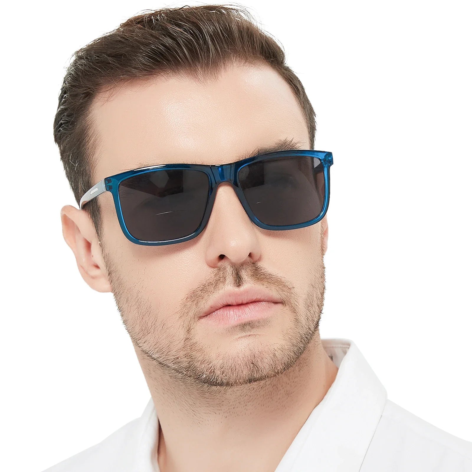 MARE AZZURO Large Square Sunglasses Reading Glasses For Men Optical Eyeglasses Frame Hyperopia Reading Glasses