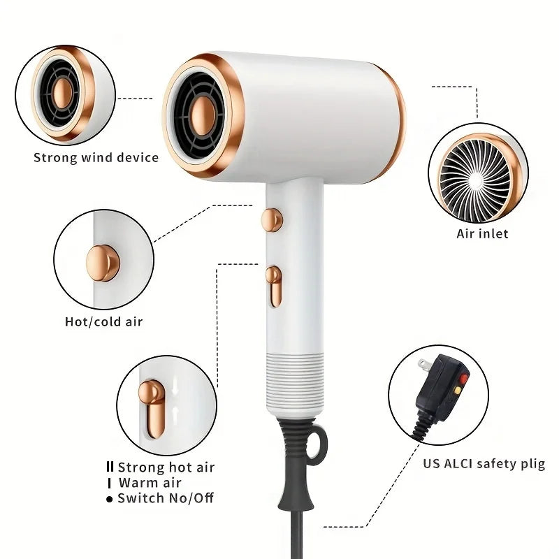 5 in 1 Professional Hair Dryer Powerful with Hot and Cold Air Functionality Thermostatic Electric Hair Drye for Smooth Hair Tool FLIPSTYLEZLLC