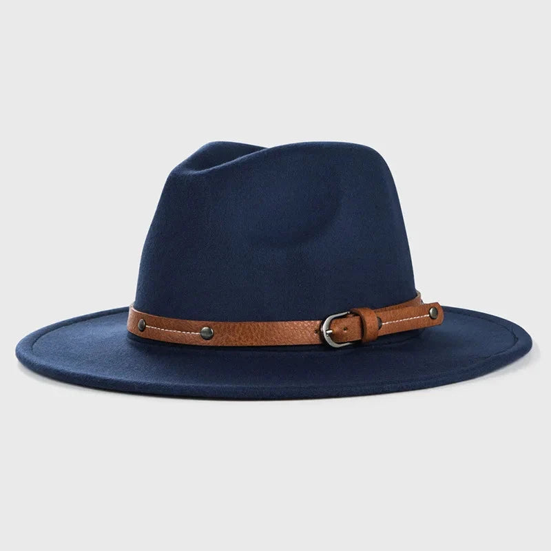 Unisex Wool Fedora – Flat-Brim Felt Hat for Fall & Winter FitiqueFit