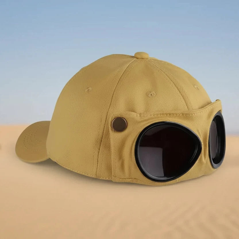 Aviator Baseball Cap – Unisex Summer Hat with Built-In Sunglasses FitiqueFit