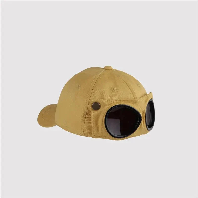 Aviator Baseball Cap – Unisex Summer Hat with Built-In Sunglasses FitiqueFit