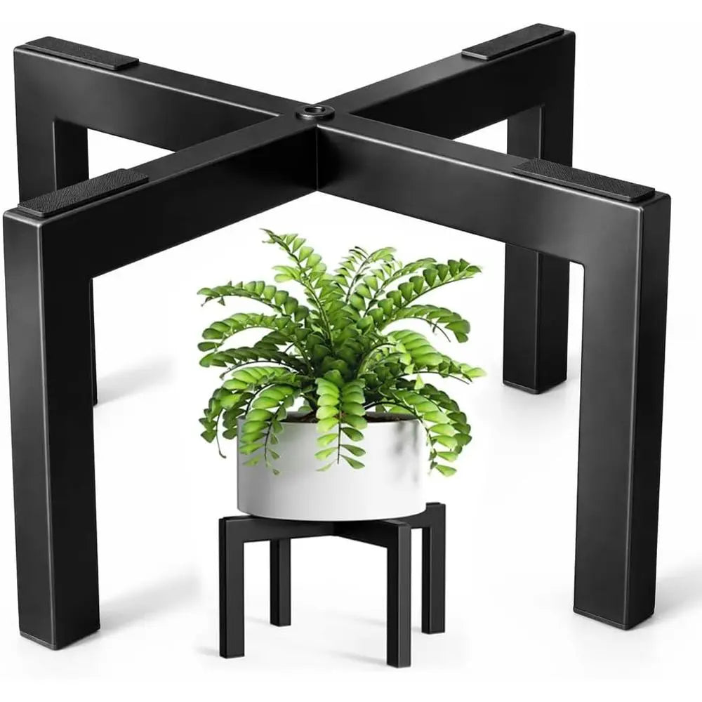Heavy-Duty Metal Plant Stand, Indoor/Outdoor, Holds Pots 5-12'', Supports 150lbs, Black FLIPSTYLEZLLC
