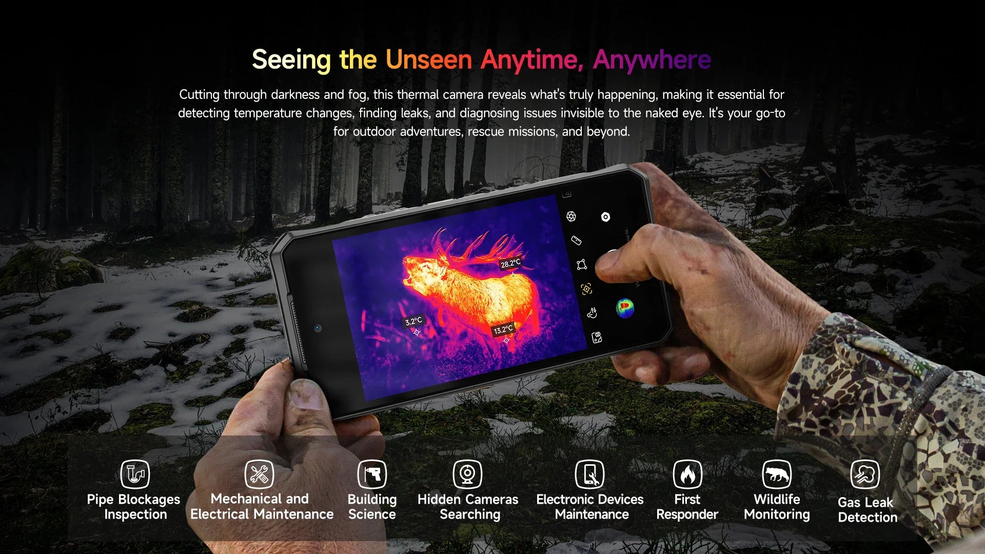 Ulefone Armor 28 Ultra 5G AI Thermal Imaging Rugged Phone Dimensity 9300+ 1TB ROM 32GB RAM Android Smartphone