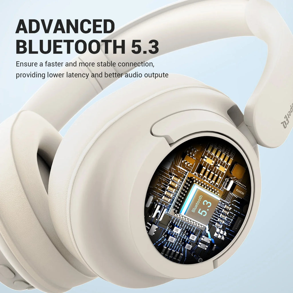 Oneodio Super EQ V16 Wireless Headphones Bluetooth 5.3 Over Ear Headset With Mic Bass/Pop Mode Hi-Res Foldable Headphones 90H