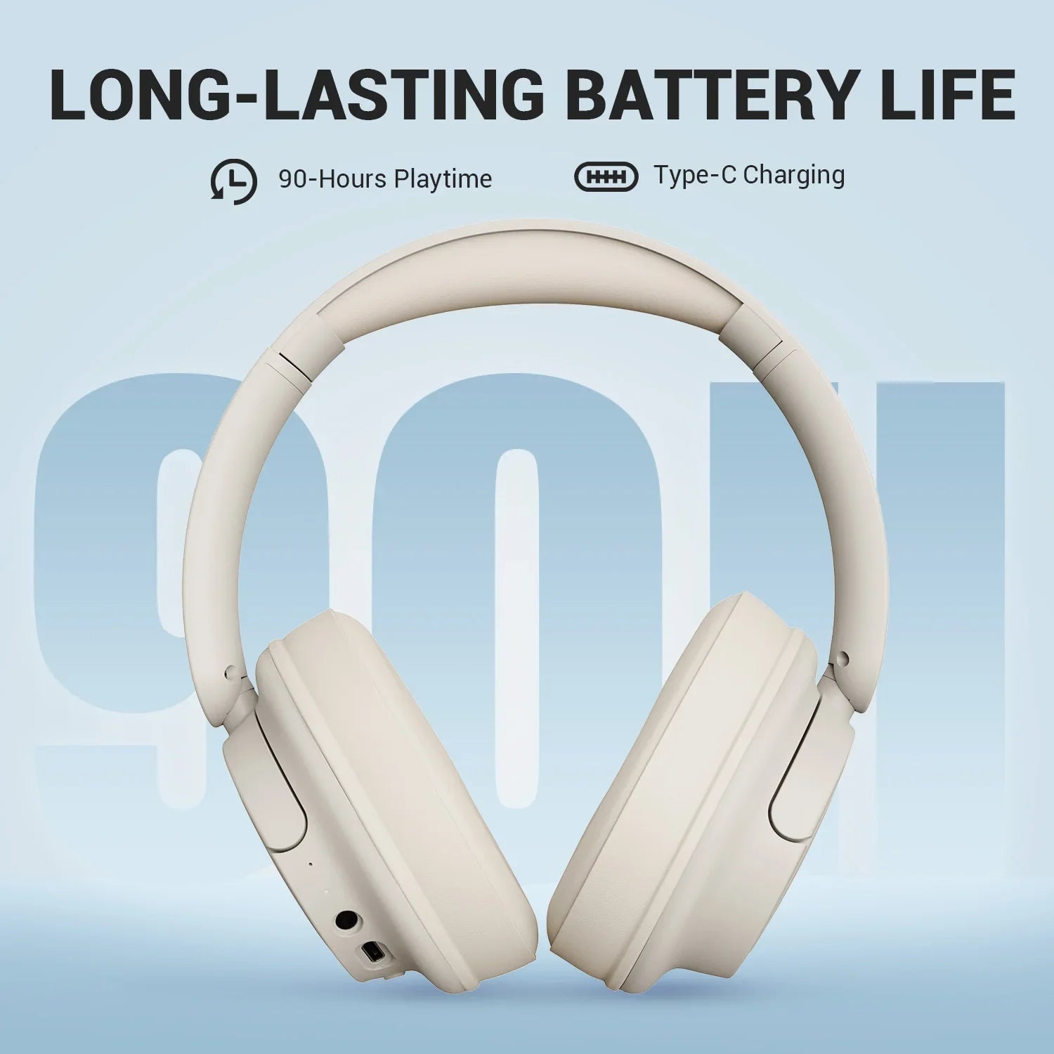 Oneodio Super EQ V16 Wireless Headphones Bluetooth 5.3 Over Ear Headset With Mic Bass/Pop Mode Hi-Res Foldable Headphones 90H