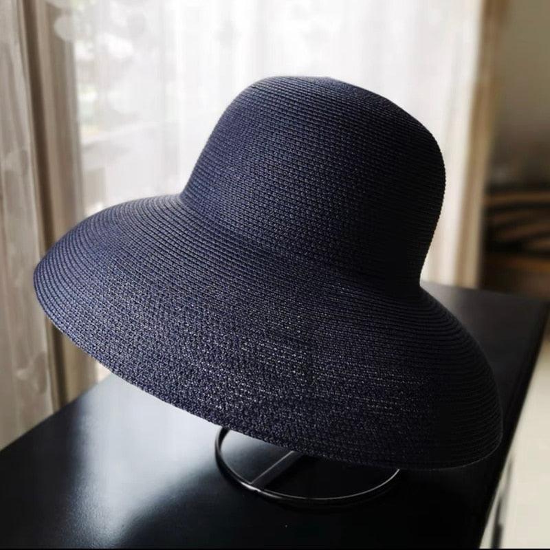 Unique Vintage Handmade Women Summer Hat Stylish Design Women's Summer Hat  Beach Holiday Foldable Comfortable Hat For Summer Portable Luxury Female Wide Hat Solid Color Stevvex