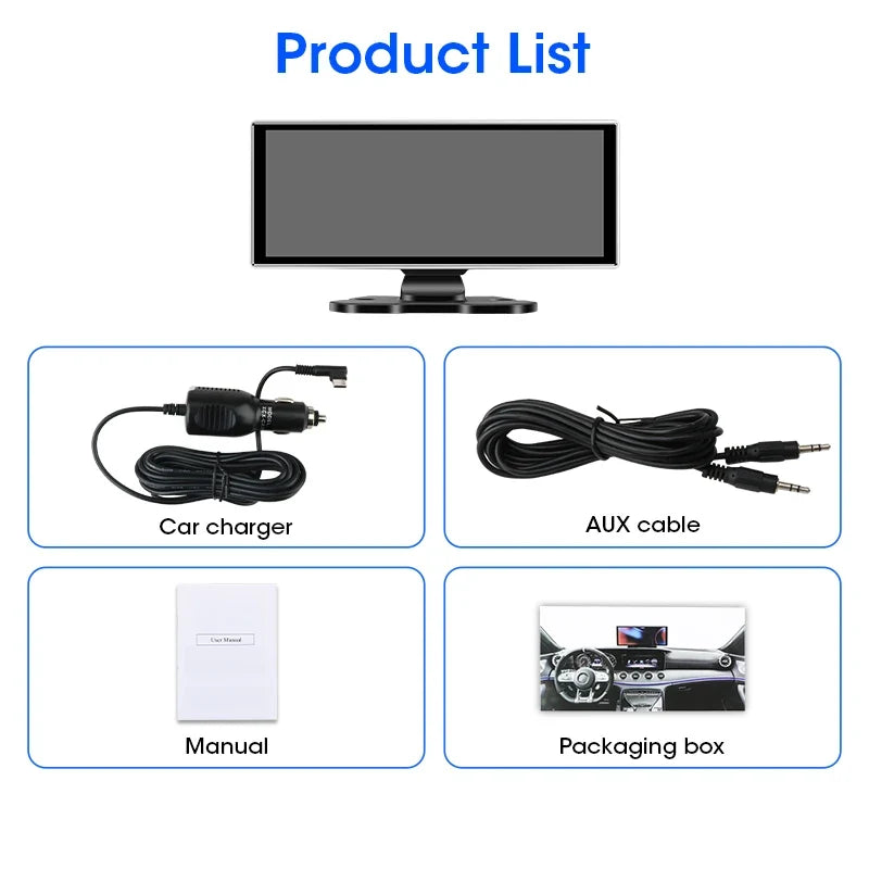 11.26 inch Dash Cam 4K Car DVR Wireless CarPlay & Android Auto GPS Navigation Video Recorder Dashboard Dual Lens WIFI FM AUX