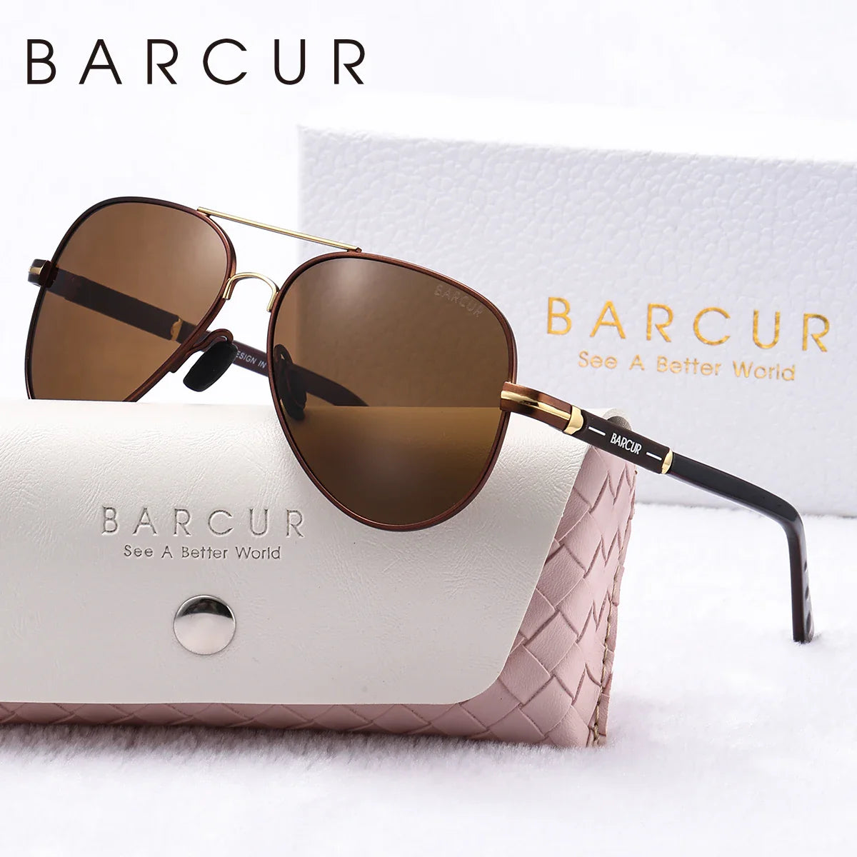 BARCUR Oversize Polarized Sunglasses for Women Trendy Double Beam Design Metal Elliptical Frame with UV400 Protection Fashionable Sun Glasses for Summer Outdoor & Daily Wear Stevvex