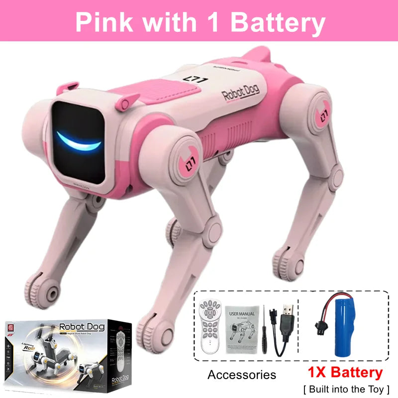 RC Mechanical Dog Intelligent AI RC Robot Dog Voice Command Programmable Singing Dancing Electronic Stunt Bionic Smart Robot Dog FLIPSTYLEZLLC