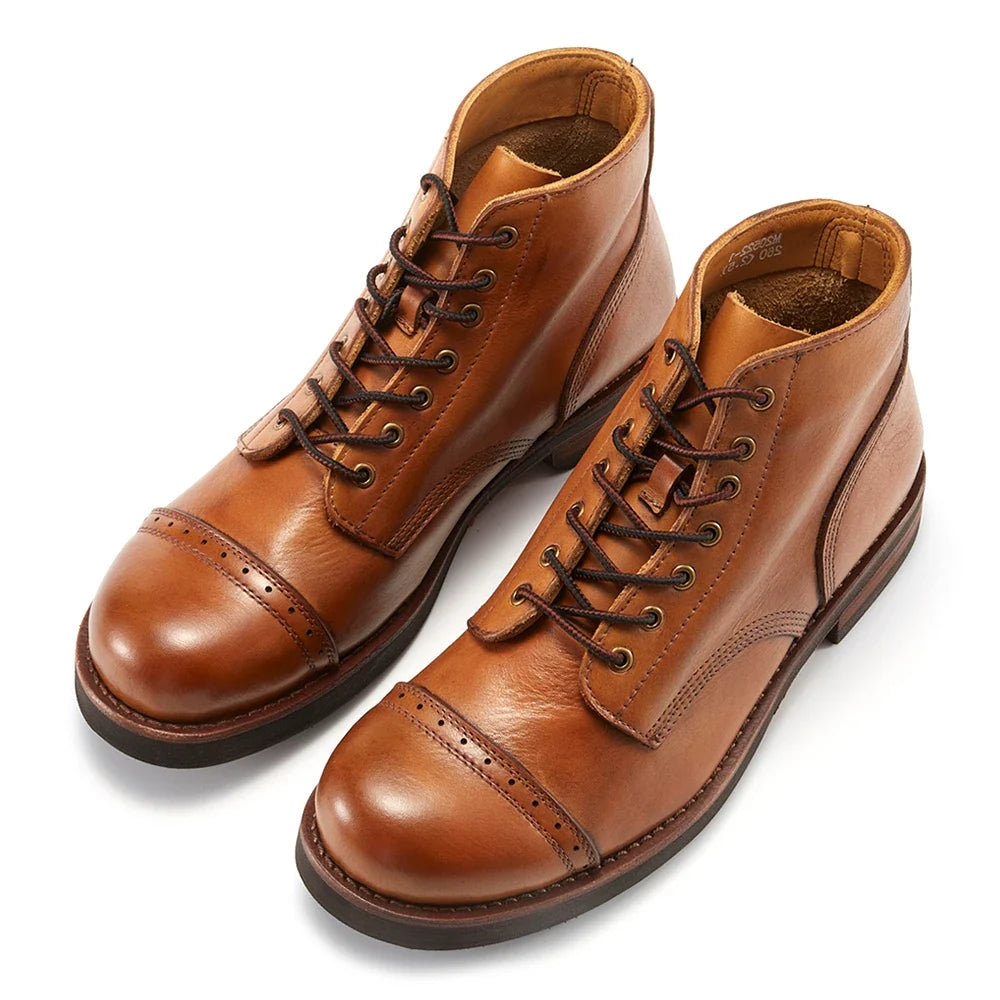 Luxury Classy Handmade Precision Stitch Wear-Resistant Casual Men Boots Genuine Leather Shoes Zara-Craft