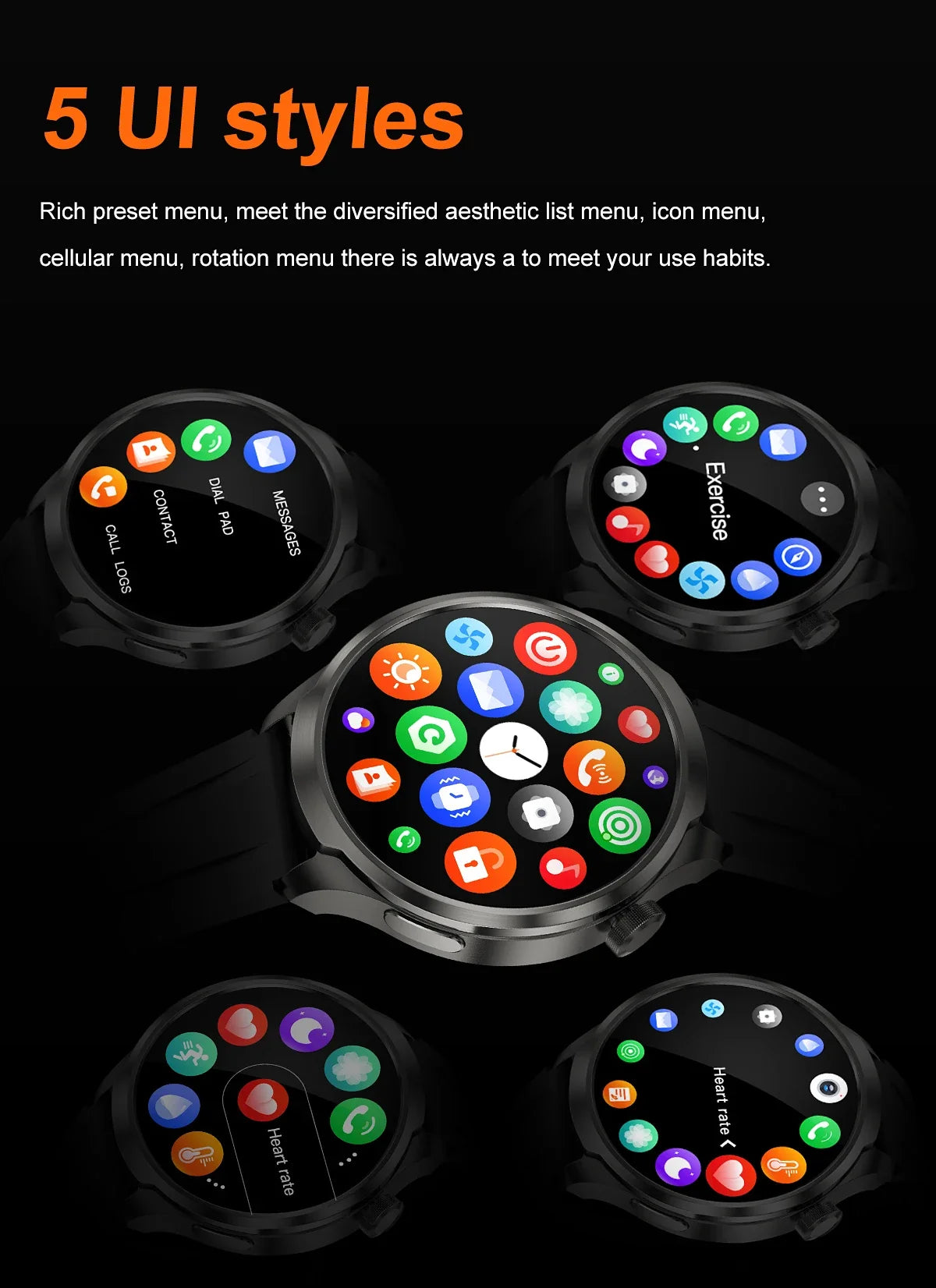 New GPS Sports NFC Fashion Smartwatch Men's 1.85 "AMOLED Screen Heart Rate Blood Pressure Health Smart Watch For Huawei IOS