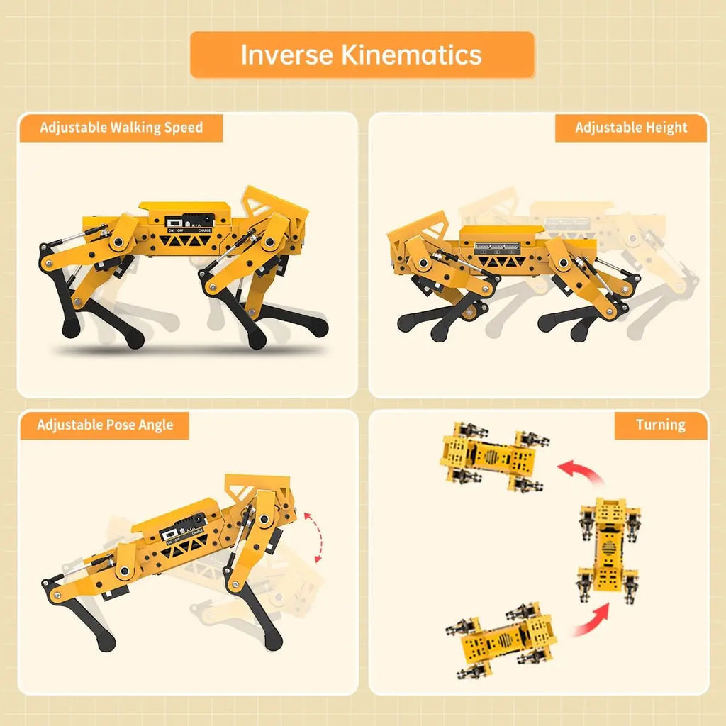 ESP32 AI Camera Self Balancing Robot Dog Kit for Arduino Scratch Python Starter, Open Source Bionic Quadruped with Target Recognition & Tracing, Programming Science Set for Learning, Standard Size FLIPSTYLEZLLC