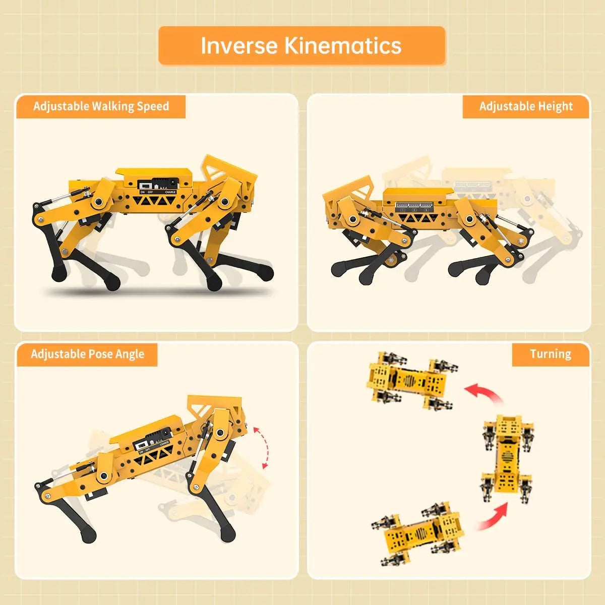 ESP32 AI Camera Self Balancing Robot Dog Kit for Arduino Scratch Python Starter, Open Source Bionic Quadruped with Target Recognition & Tracing, Programming Science Set for Learning, Standard Size FLIPSTYLEZLLC