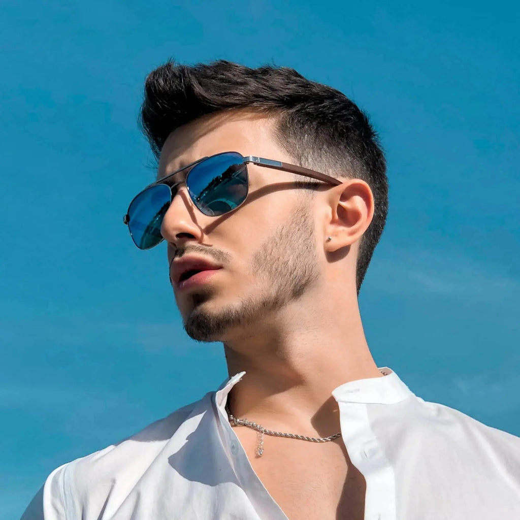 ZENOTTIC Trend Wood Polarized Sunglasses for Men 100% UV Protection Fishing Driving Golf Pilot Shade Sun Glasses