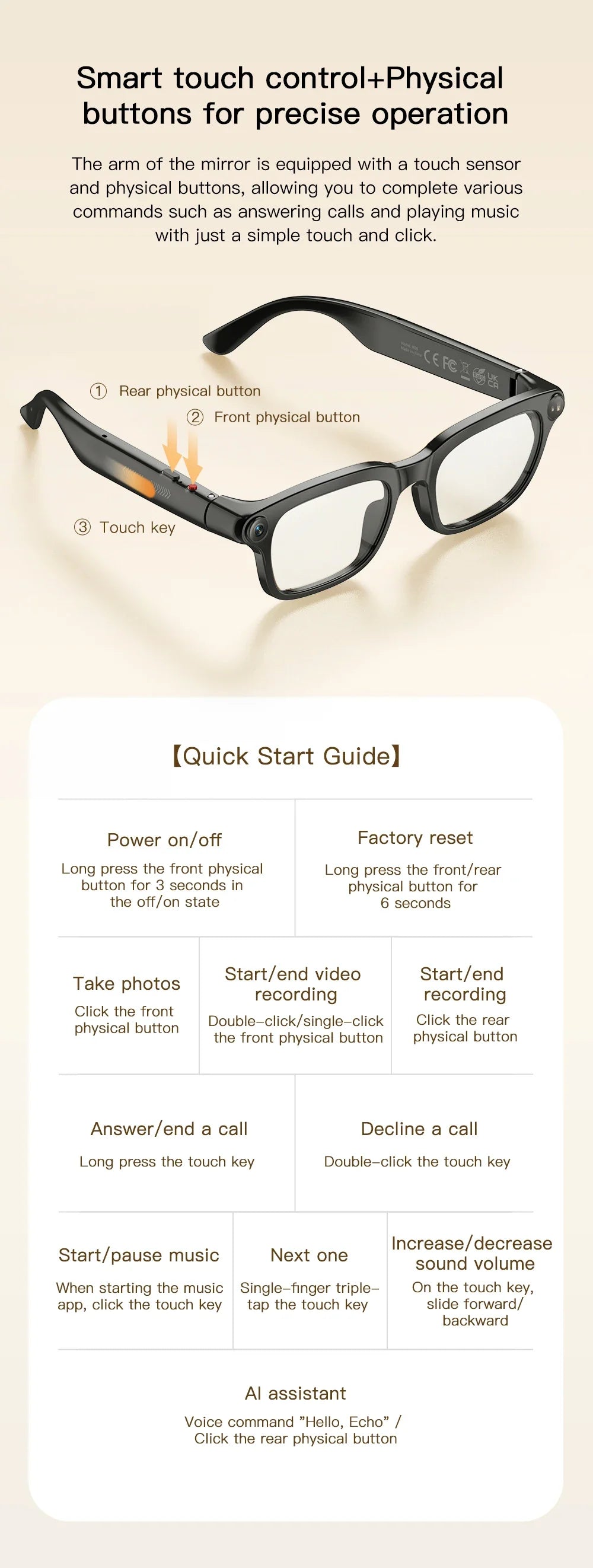 LIGE Smart Glasses HD Photo Video Open AI Record Translation Touch Photochromic Lenses Bluetooth Call Music Multifunction Glasses
