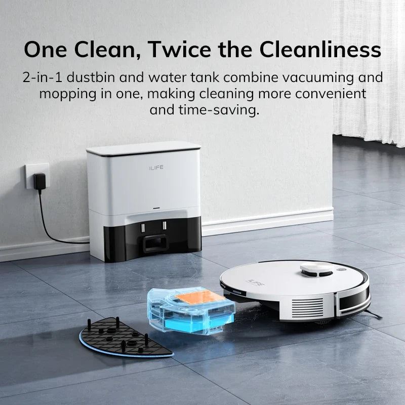 ILIFE A30 PRO 5000Pa Suction, Robot Vacuum and Mop Combo, Self Emptying, 60 Day Capacity, App/Remote, 180 Minute Running Time FLIPSTYLEZLLC