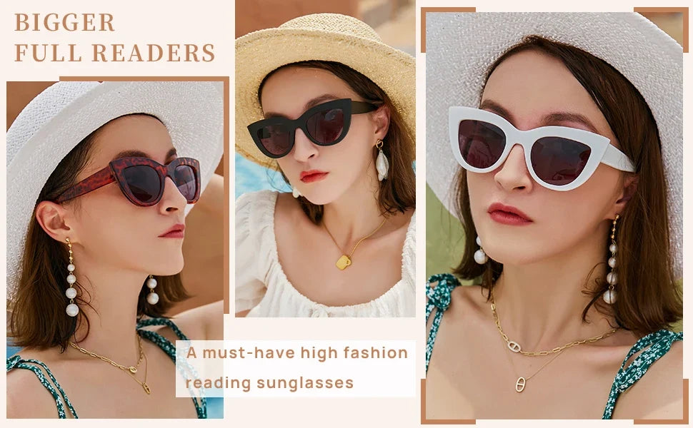 MARE AZZURO Reading Sunglasses Women Vintage Computer Glasses For Farsightedness Cat Eye Magnifying Readers
