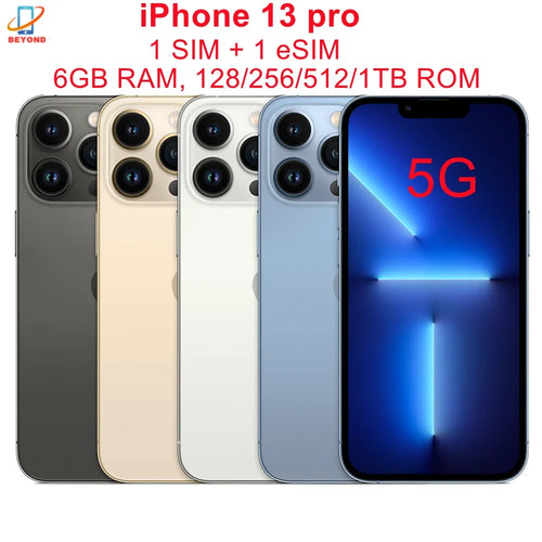 (Refurbished) Apple iPhone 13 Pro 128/256/512GB/1TB ROM 6.1" Super Retina OLED RAM 6GB A15 IOS Face ID NFC 5G Smartphone 13pro Zara-Craft