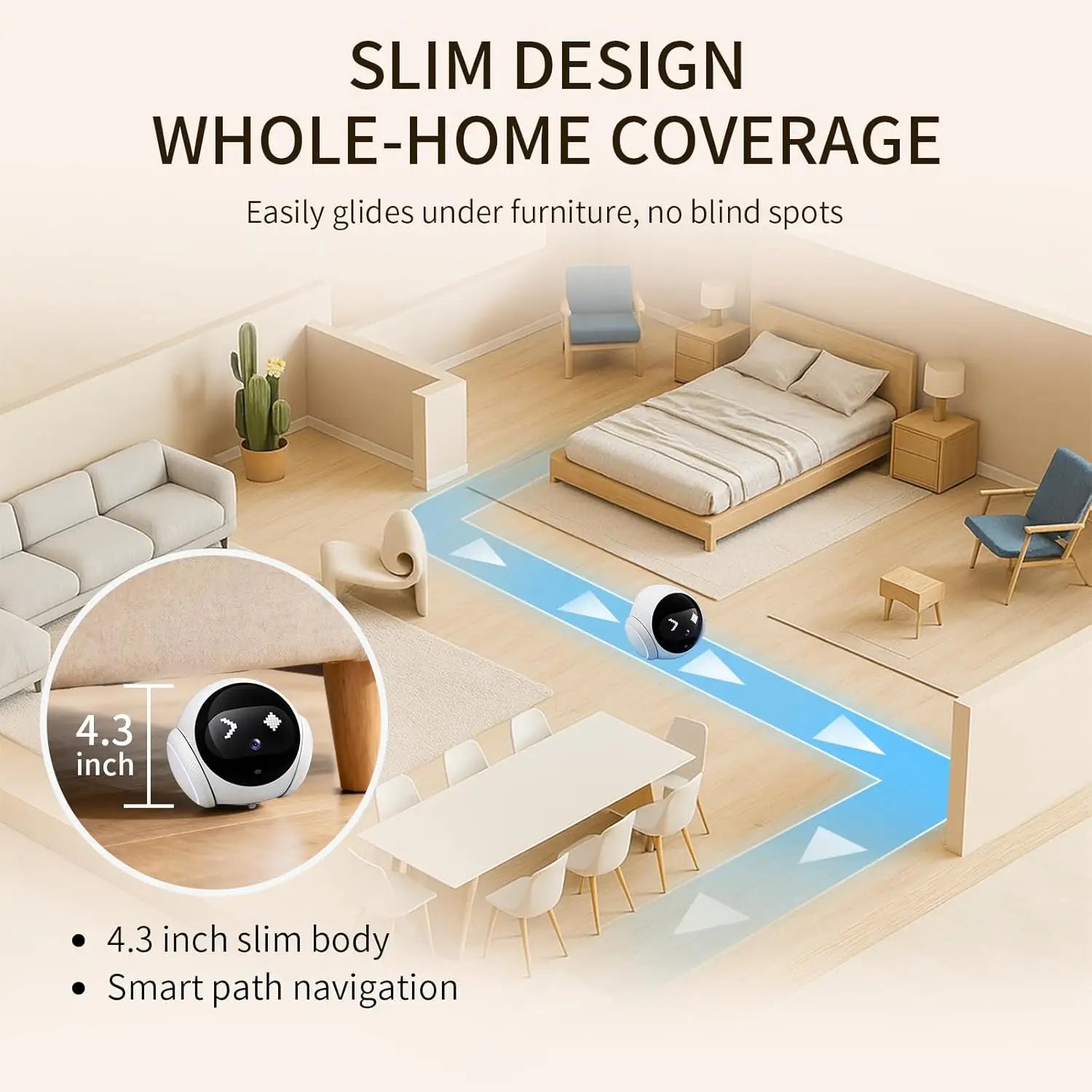 1080P HD Movable Pet Camera with 2.4GHz WiFi, Motion Tracking, Laser Toy, Two-Way Audio, App Controlled - Robot Companion Monitor for Dogs and Cats Home Security FLIPSTYLEZLLC