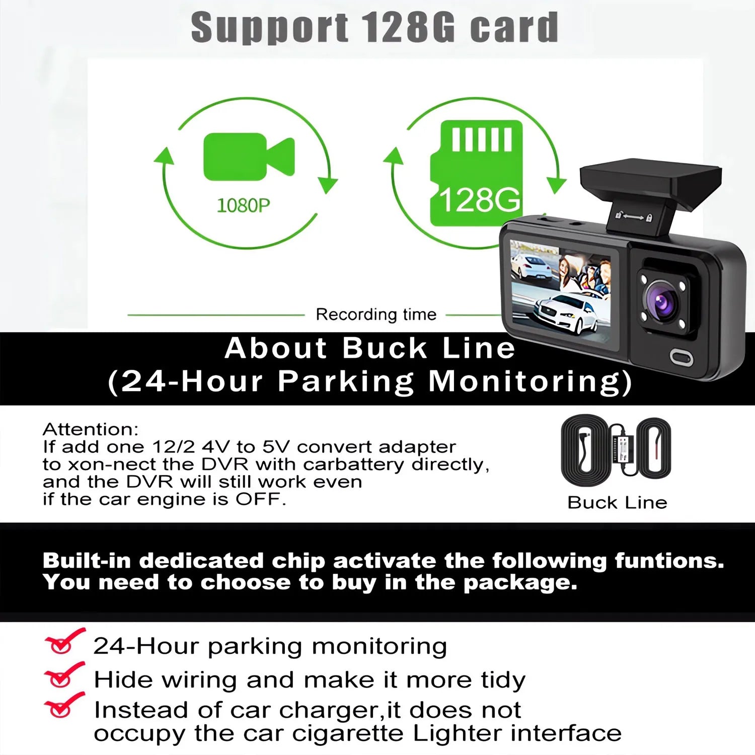 3 Channel WIFI Car DVR HD 1080P Cabin Vehicle Dash Cam Three Way Camera DVRs Recorder Video