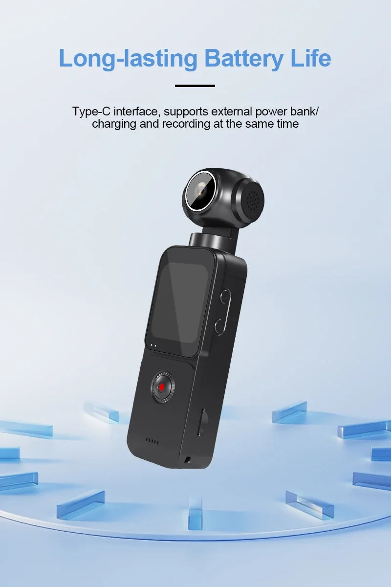 AEVYVKV 5K Ultra HD Pocket Action Camera 270° Rotatable Vlog WIFI Sports Camera ELS Anti-Shake Bicycle Outdoor Sports Camera Recorder