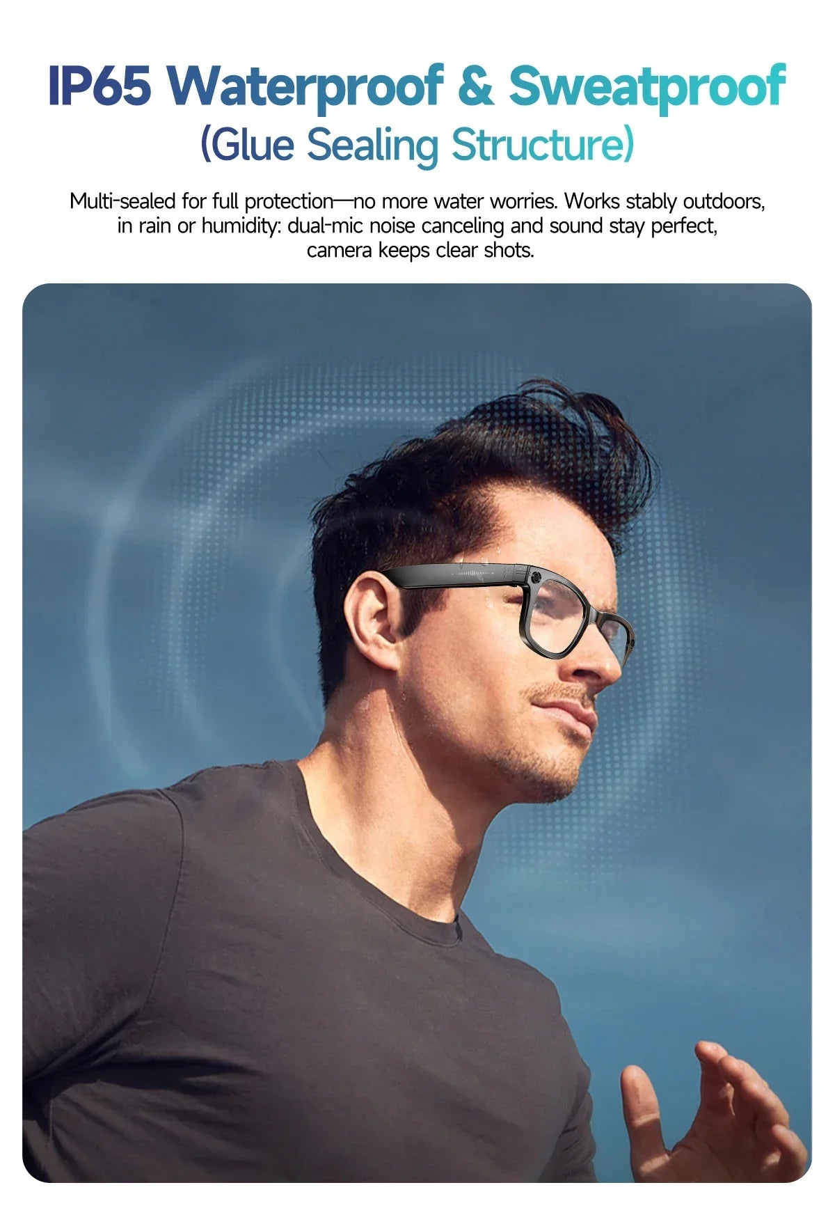 GUHUAVMI AI Smart Glasses with 8MP Camera Video Recording 100+ Languages Translation Sunglasses Bluetooth Call Music Play