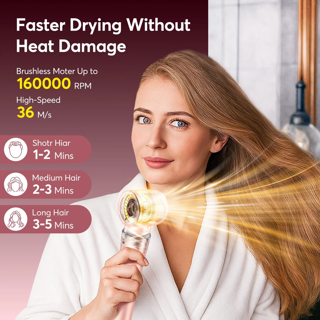 5 in 1 High-Speed Hot Air Styler Frizz-Free Fast Drying No Heat Damage Hair Dryer Curl Volumize Straighten with Travel Bag FLIPSTYLEZLLC