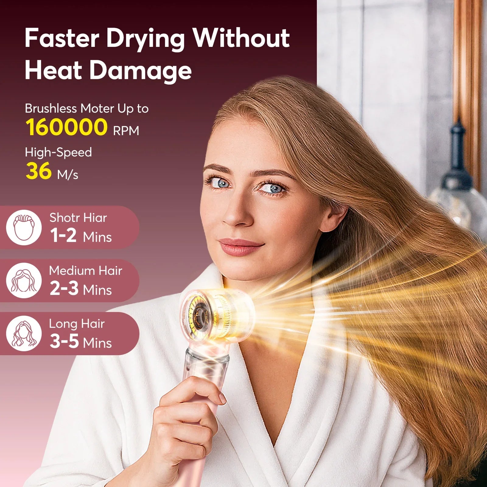 5 in 1 High-Speed Hot Air Styler Frizz-Free Fast Drying No Heat Damage Hair Dryer Curl Volumize Straighten with Travel Bag FLIPSTYLEZLLC