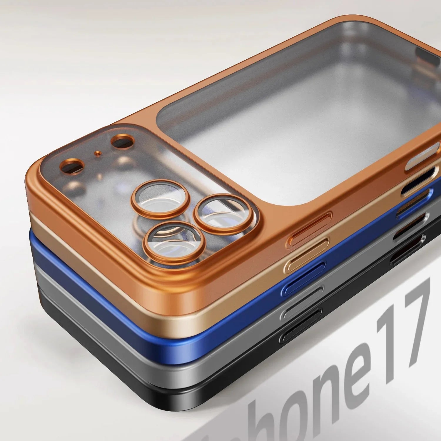 Luxury Plating Matte PC Clear Hard Phone Case For iPhone