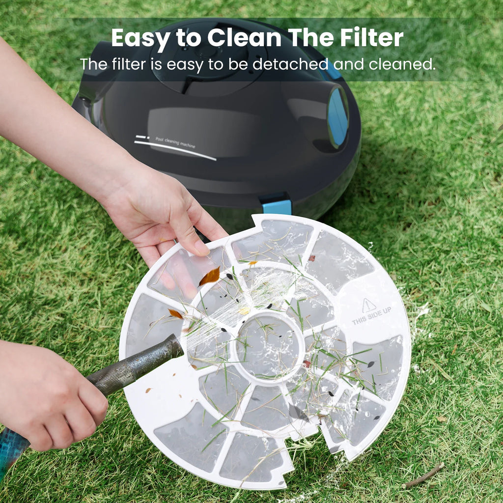 INSE Y10 Cordless Robotic Pool Cleaner,90 Mins Runtime,Self-Parking, for Above/Inground Pools Up to 65ft/1100 Sq.Ft (Black)) FLIPSTYLEZLLC