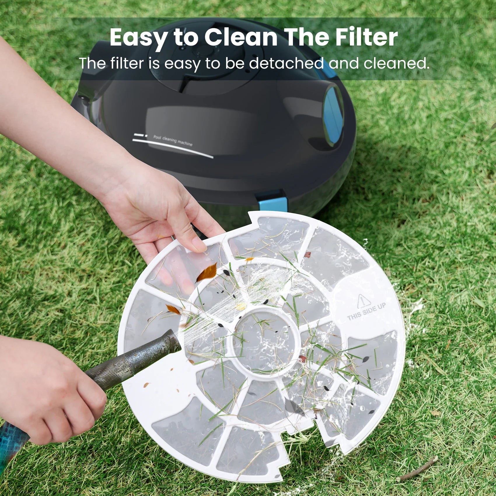 INSE Y10 Cordless Robotic Pool Cleaner,90 Mins Runtime,Self-Parking, for Above/Inground Pools Up to 65ft/1100 Sq.Ft (Black)) FLIPSTYLEZLLC
