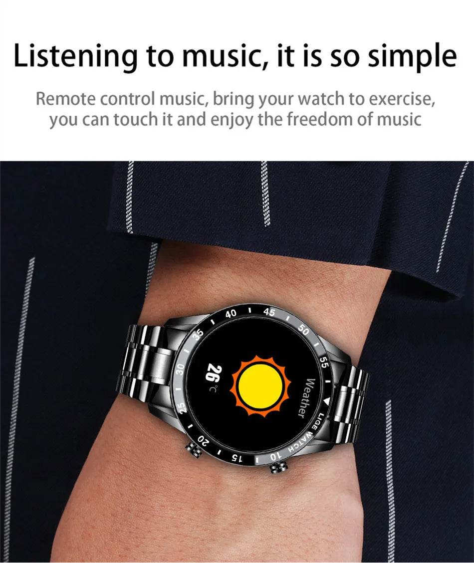 LIGE New Smart Watch Men Bluetooth Call Watch IP67 Waterproof Sports Fitness Bracelet For Android IOS Clock