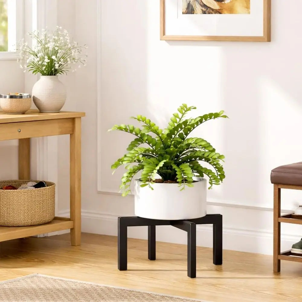 Heavy-Duty Metal Plant Stand, Indoor/Outdoor, Holds Pots 5-12'', Supports 150lbs, Black FLIPSTYLEZLLC