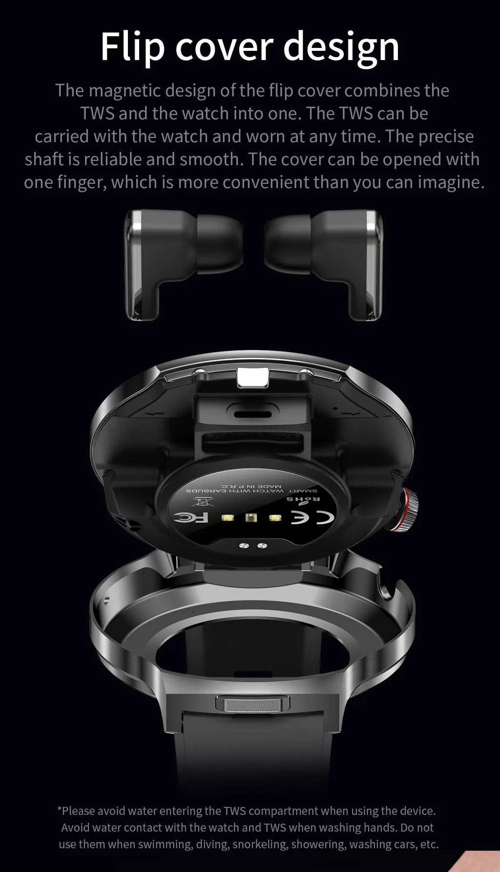 LIGE New TWS 2-In-1 Headset Smart Watch 1.85" Bluetooth Call Men Earphone Smartwatch Heart Rate Health Monitor Music