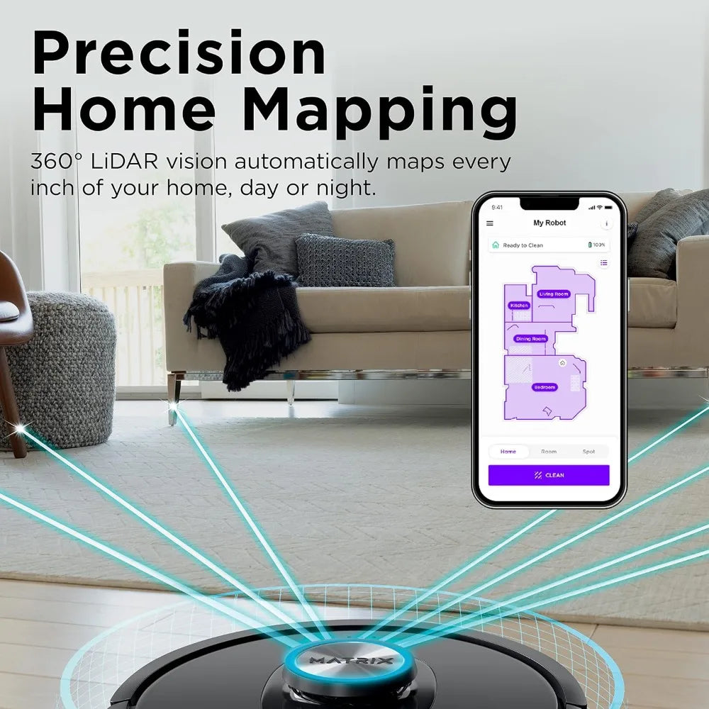 Matrix Self-Empty Robot Vacuum for Carpets and Hardfloors with 45-Day Capacity Bagless Base - Certified Refurbished FLIPSTYLEZLLC